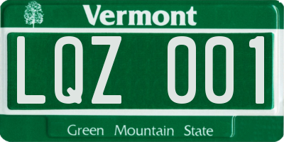VT license plate LQZ001