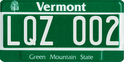VT license plate LQZ002