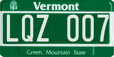 VT license plate LQZ007