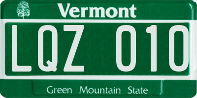 VT license plate LQZ010
