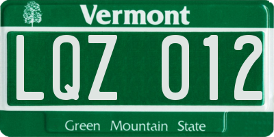 VT license plate LQZ012