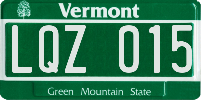 VT license plate LQZ015