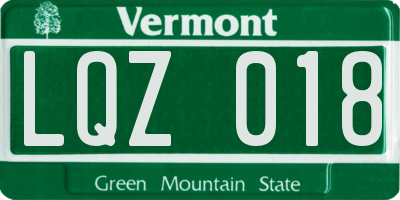 VT license plate LQZ018