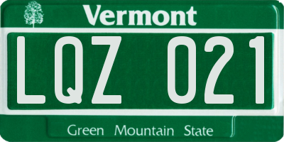 VT license plate LQZ021