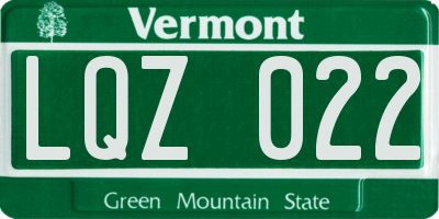 VT license plate LQZ022