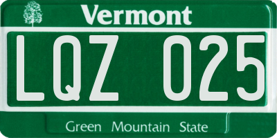 VT license plate LQZ025