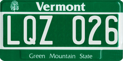 VT license plate LQZ026