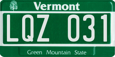 VT license plate LQZ031