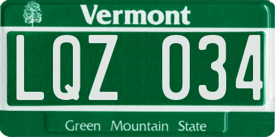 VT license plate LQZ034