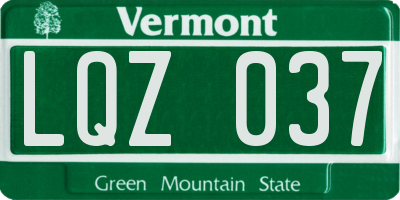 VT license plate LQZ037