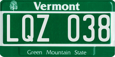 VT license plate LQZ038