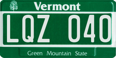 VT license plate LQZ040