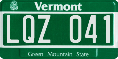VT license plate LQZ041