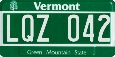 VT license plate LQZ042