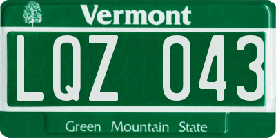 VT license plate LQZ043