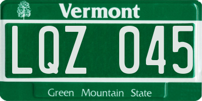 VT license plate LQZ045
