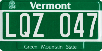 VT license plate LQZ047