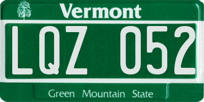 VT license plate LQZ052