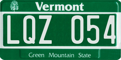 VT license plate LQZ054