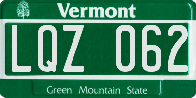 VT license plate LQZ062