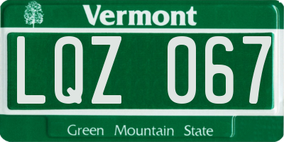 VT license plate LQZ067