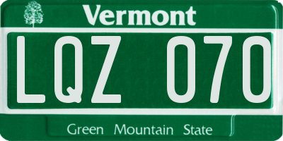 VT license plate LQZ070