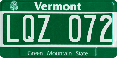 VT license plate LQZ072