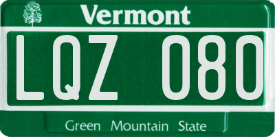 VT license plate LQZ080