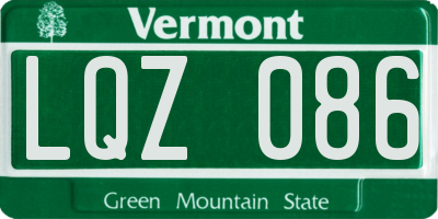 VT license plate LQZ086