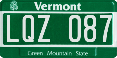VT license plate LQZ087