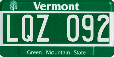 VT license plate LQZ092