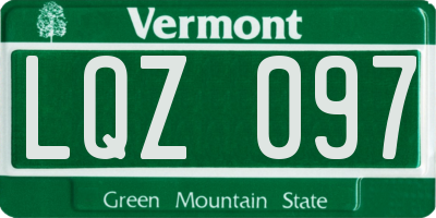 VT license plate LQZ097