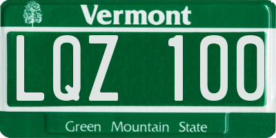 VT license plate LQZ100