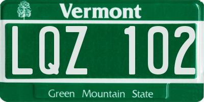 VT license plate LQZ102