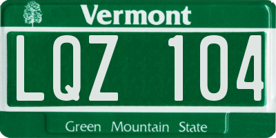 VT license plate LQZ104