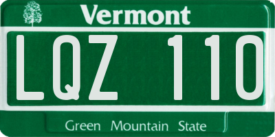 VT license plate LQZ110