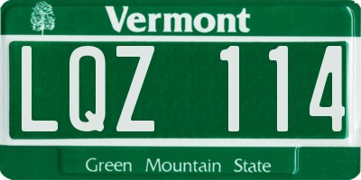 VT license plate LQZ114