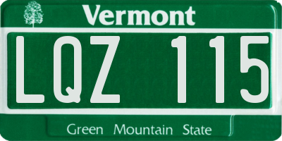 VT license plate LQZ115