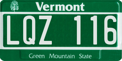 VT license plate LQZ116