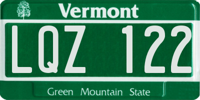 VT license plate LQZ122