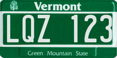 VT license plate LQZ123