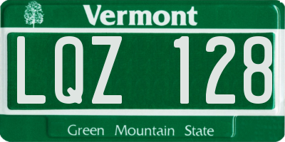 VT license plate LQZ128