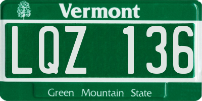 VT license plate LQZ136