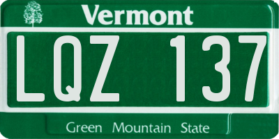 VT license plate LQZ137