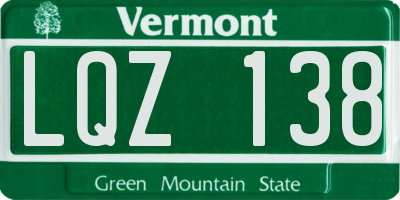 VT license plate LQZ138