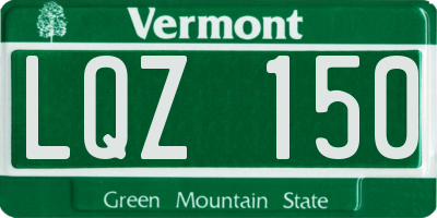 VT license plate LQZ150