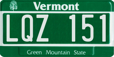 VT license plate LQZ151