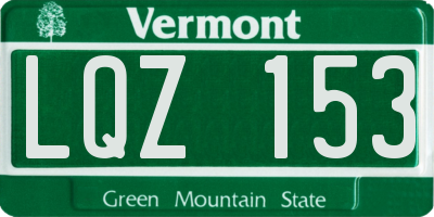 VT license plate LQZ153