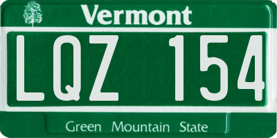 VT license plate LQZ154