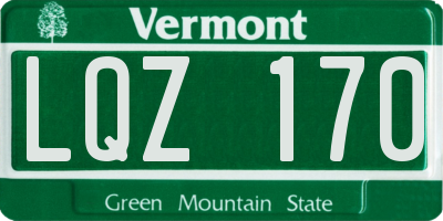 VT license plate LQZ170